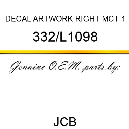 DECAL ARTWORK RIGHT MCT 1 332/L1098