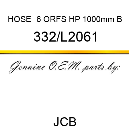 HOSE -6 ORFS HP 1000mm B 332/L2061