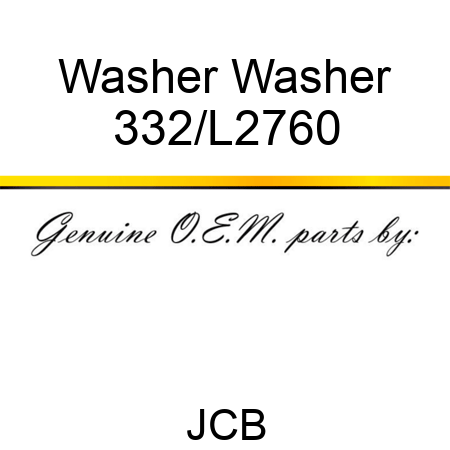Washer Washer 332/L2760