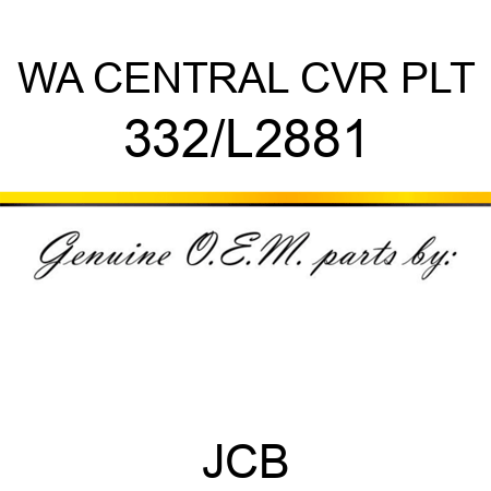 WA CENTRAL CVR PLT 332/L2881