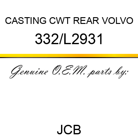 CASTING CWT REAR VOLVO 332/L2931