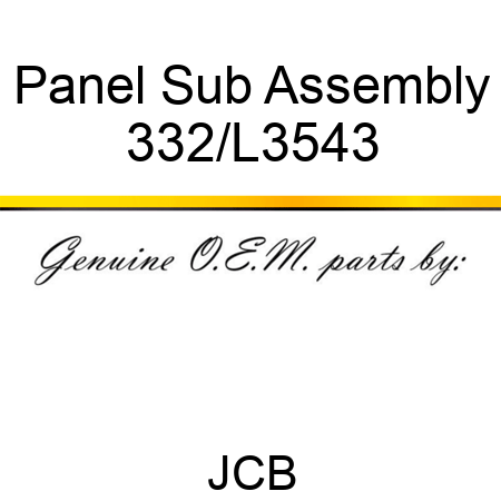 Panel Sub Assembly 332/L3543