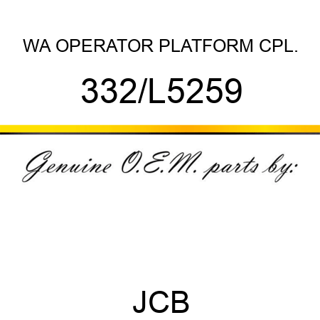 WA OPERATOR PLATFORM CPL. 332/L5259