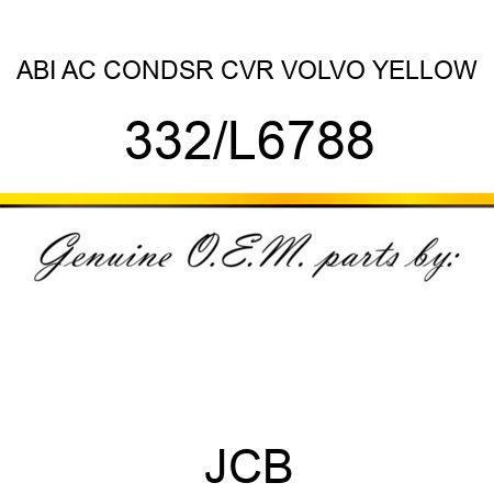 ABI AC CONDSR CVR VOLVO YELLOW 332/L6788