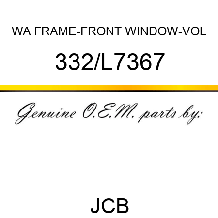 WA FRAME-FRONT WINDOW-VOL 332/L7367