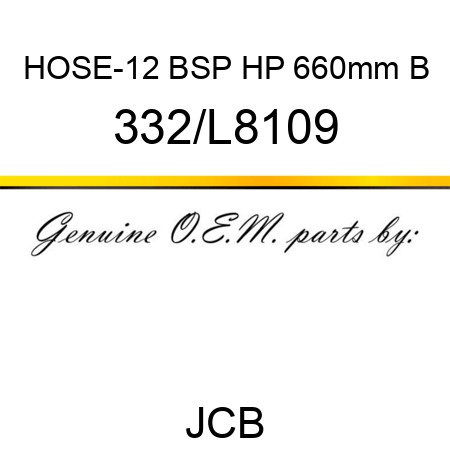 HOSE-12 BSP HP 660mm B 332/L8109