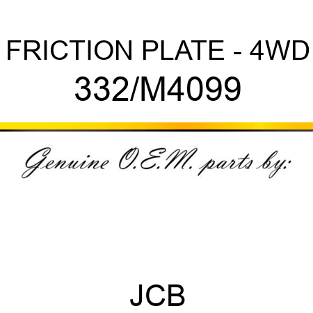 FRICTION PLATE - 4WD 332/M4099