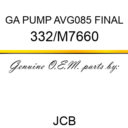 GA PUMP AVG085 FINAL 332/M7660