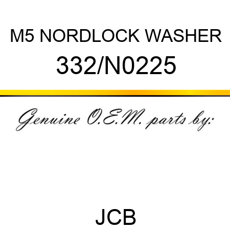 M5 NORDLOCK WASHER 332/N0225