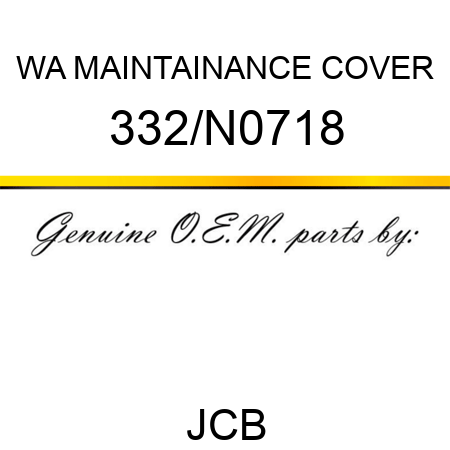 WA MAINTAINANCE COVER 332/N0718