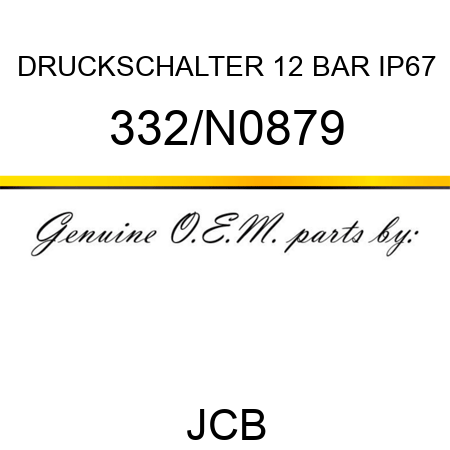 DRUCKSCHALTER 12 BAR IP67 332/N0879