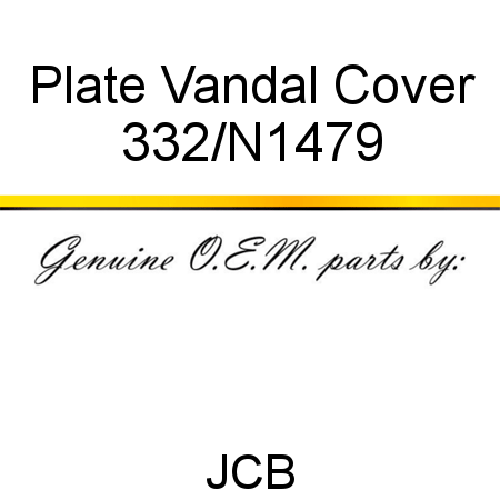 Plate, Vandal Cover 332/N1479