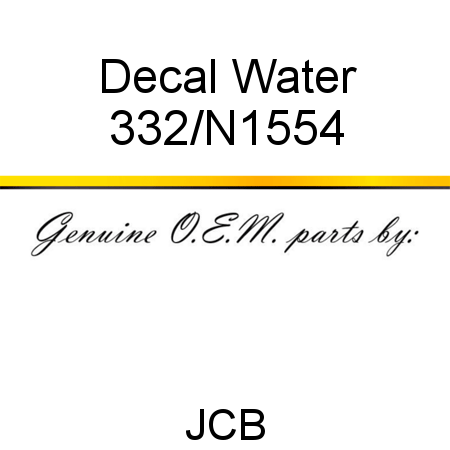 Decal, Water 332/N1554