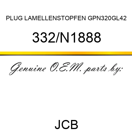 PLUG LAMELLENSTOPFEN GPN320GL42 332/N1888