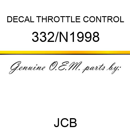 DECAL THROTTLE CONTROL 332/N1998