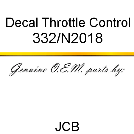 Decal, Throttle Control 332/N2018