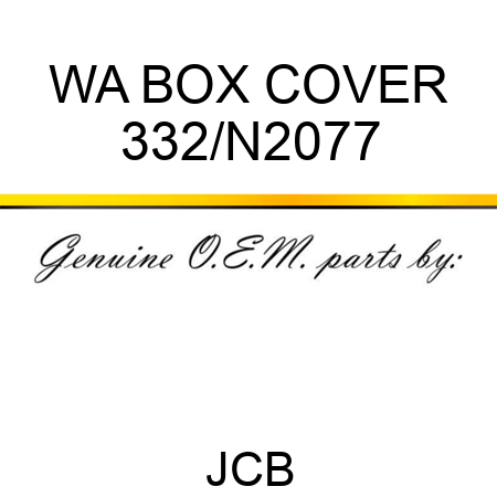 WA BOX COVER 332/N2077