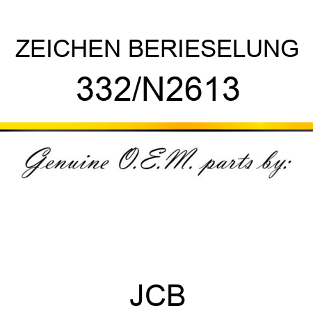 ZEICHEN BERIESELUNG 332/N2613