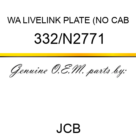 WA LIVELINK PLATE (NO CAB 332/N2771