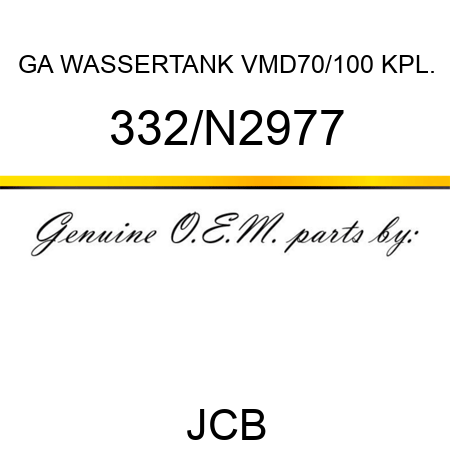 GA WASSERTANK VMD70/100 KPL. 332/N2977