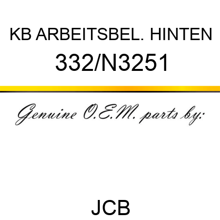 KB ARBEITSBEL. HINTEN 332/N3251