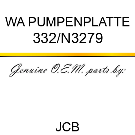 WA PUMPENPLATTE 332/N3279