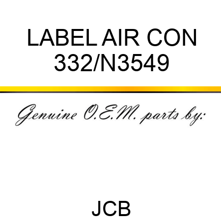 LABEL AIR CON 332/N3549