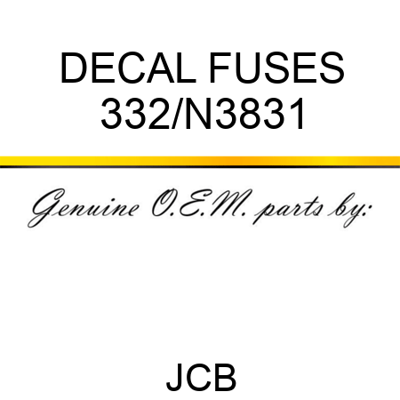 DECAL FUSES 332/N3831