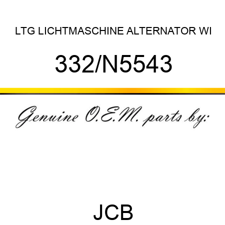 LTG LICHTMASCHINE ALTERNATOR WI 332/N5543