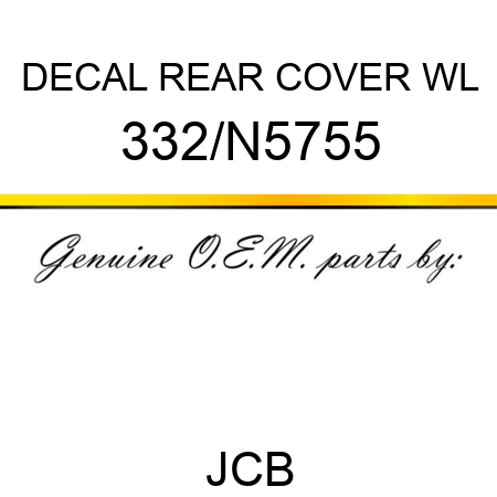 DECAL REAR COVER WL 332/N5755