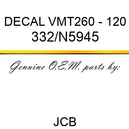 DECAL VMT260 - 120 332/N5945