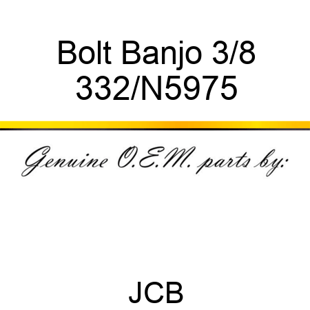 Bolt Banjo 3/8 332/N5975