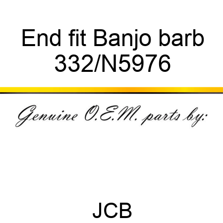 End fit Banjo barb 332/N5976