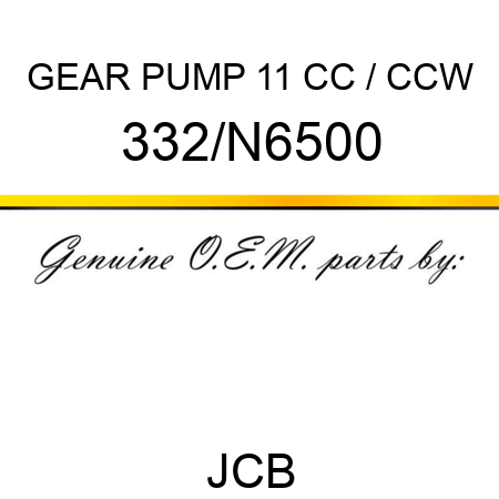 GEAR PUMP 11 CC / CCW 332/N6500