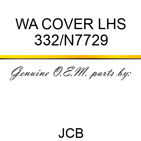 WA COVER LHS 332/N7729