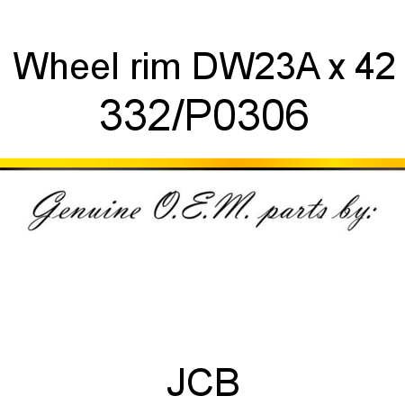 Wheel, rim DW23A x 42 332/P0306