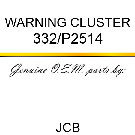 WARNING CLUSTER 332/P2514