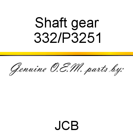 Shaft, gear 332/P3251
