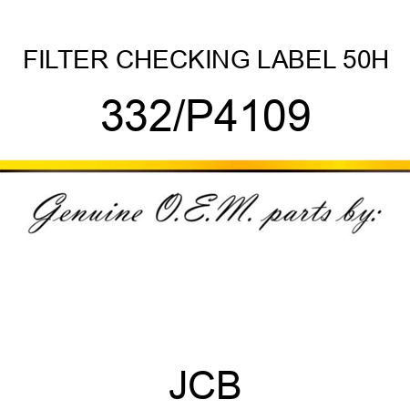 FILTER CHECKING LABEL 50H 332/P4109