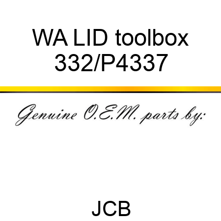 WA LID toolbox 332/P4337