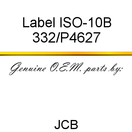 Label ISO-10B 332/P4627