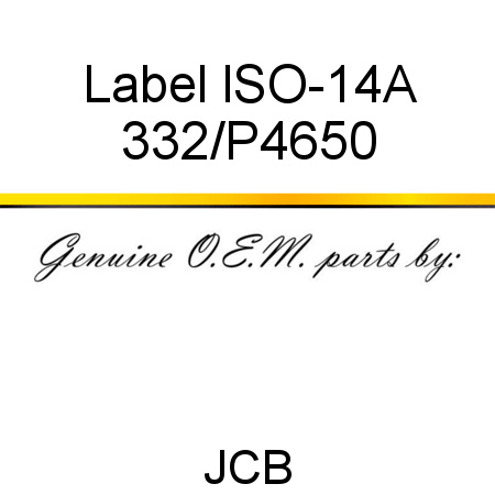 Label lSO-14A 332/P4650