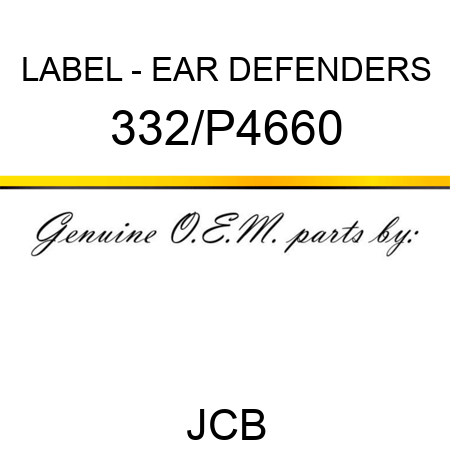 LABEL - EAR DEFENDERS 332/P4660