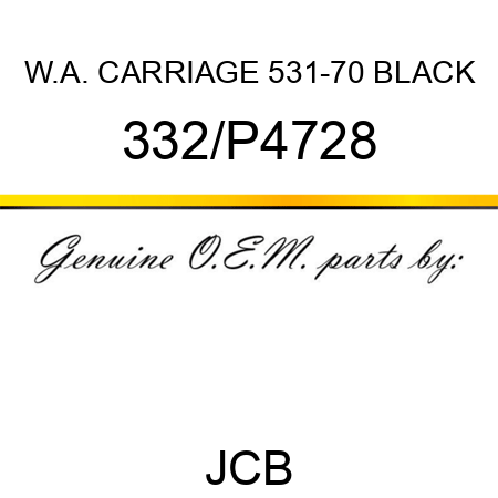 W.A. CARRIAGE 531-70 BLACK 332/P4728