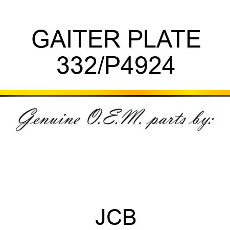 GAITER PLATE 332/P4924