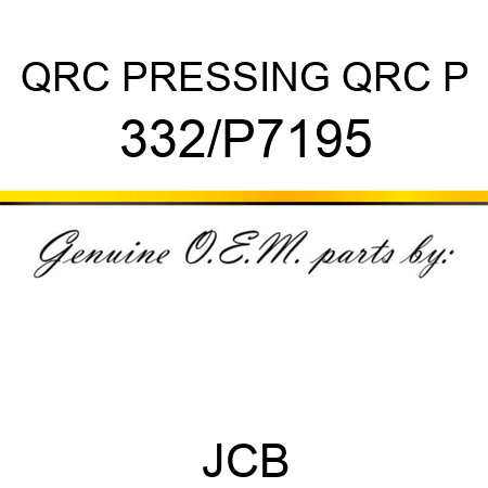 QRC PRESSING QRC P 332/P7195