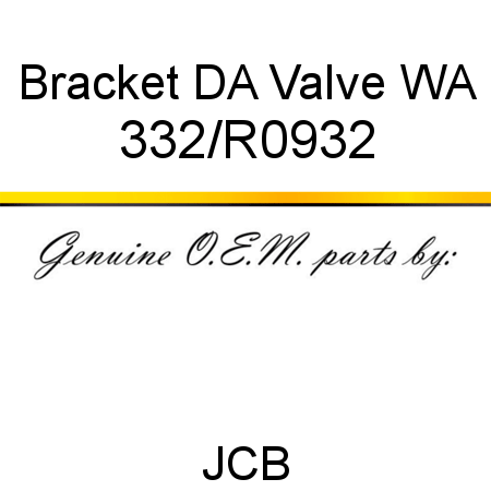 Bracket, DA Valve WA 332/R0932