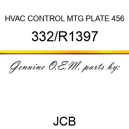 HVAC CONTROL MTG PLATE 456 332/R1397