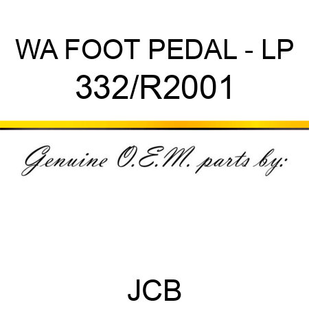 WA FOOT PEDAL - LP 332/R2001