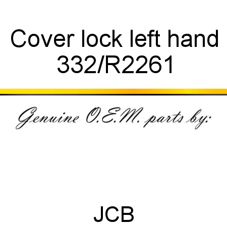 Cover, lock, left hand 332/R2261